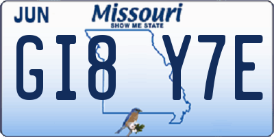 MO license plate GI8Y7E