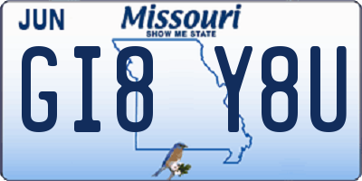 MO license plate GI8Y8U