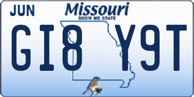 MO license plate GI8Y9T