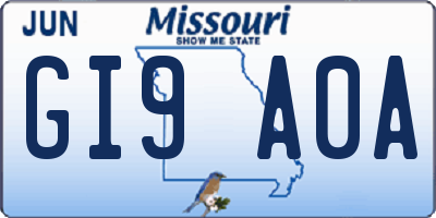 MO license plate GI9A0A
