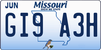 MO license plate GI9A3H
