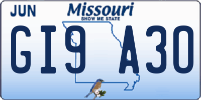 MO license plate GI9A3O