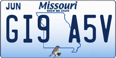 MO license plate GI9A5V