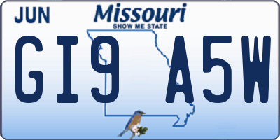 MO license plate GI9A5W