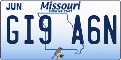 MO license plate GI9A6N