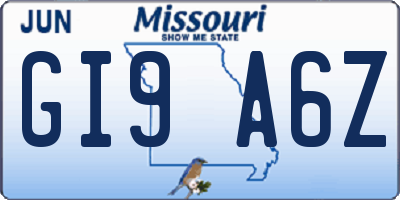 MO license plate GI9A6Z