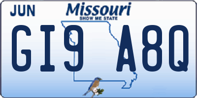 MO license plate GI9A8Q