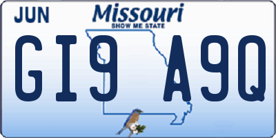 MO license plate GI9A9Q