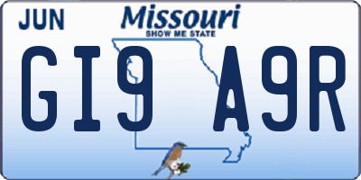 MO license plate GI9A9R