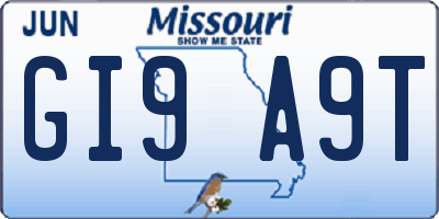 MO license plate GI9A9T