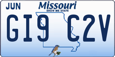 MO license plate GI9C2V