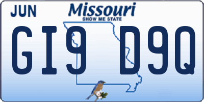 MO license plate GI9D9Q