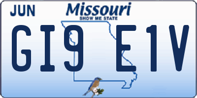 MO license plate GI9E1V