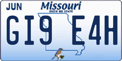 MO license plate GI9E4H