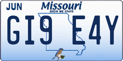 MO license plate GI9E4Y