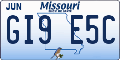 MO license plate GI9E5C