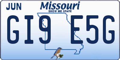 MO license plate GI9E5G