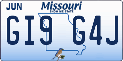 MO license plate GI9G4J