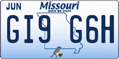MO license plate GI9G6H