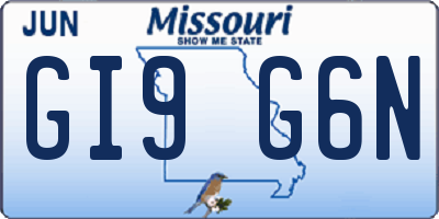 MO license plate GI9G6N