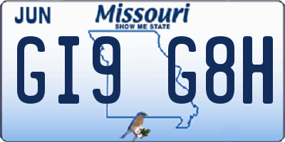 MO license plate GI9G8H