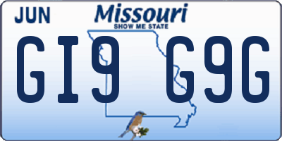 MO license plate GI9G9G