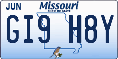MO license plate GI9H8Y