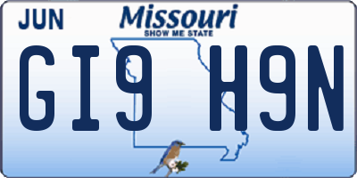 MO license plate GI9H9N