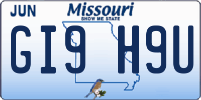 MO license plate GI9H9U