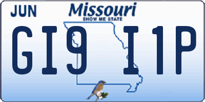 MO license plate GI9I1P