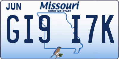 MO license plate GI9I7K