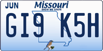 MO license plate GI9K5H