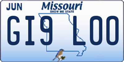 MO license plate GI9L0O