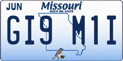 MO license plate GI9M1I