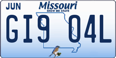 MO license plate GI9O4L
