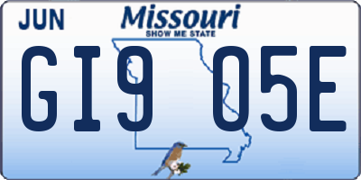 MO license plate GI9O5E