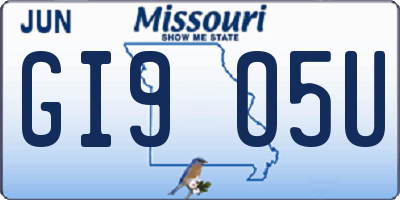 MO license plate GI9O5U