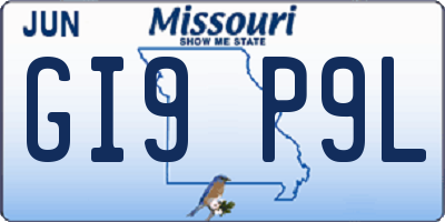 MO license plate GI9P9L