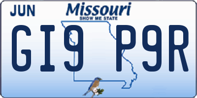MO license plate GI9P9R