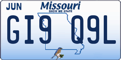 MO license plate GI9Q9L