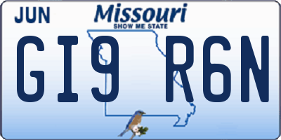MO license plate GI9R6N