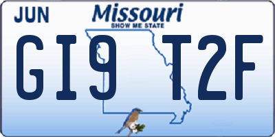 MO license plate GI9T2F