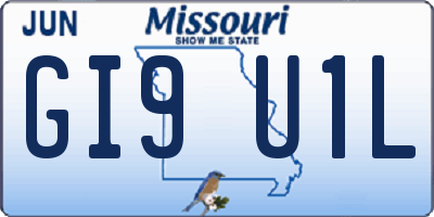 MO license plate GI9U1L