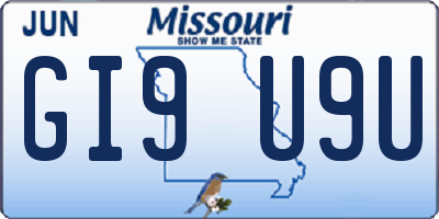 MO license plate GI9U9U