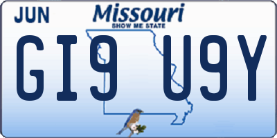 MO license plate GI9U9Y