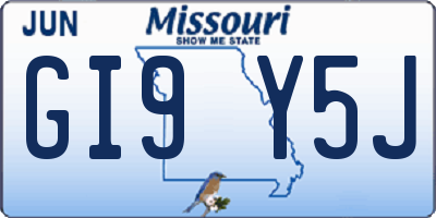 MO license plate GI9Y5J
