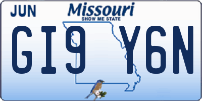 MO license plate GI9Y6N