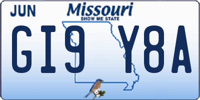 MO license plate GI9Y8A