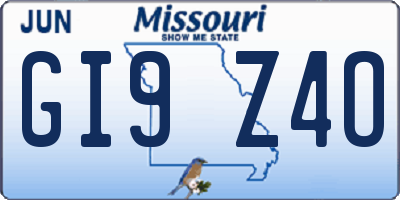 MO license plate GI9Z4O