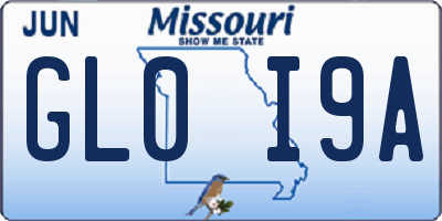 MO license plate GL0I9A